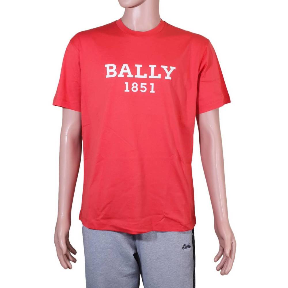 NEW BALLY men's logo t-shirt in orange river